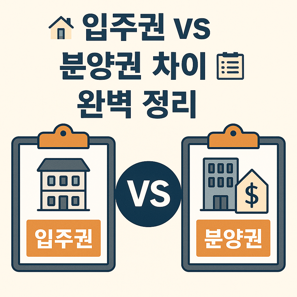 입주권 vs 분양권 차이 완벽 정리
