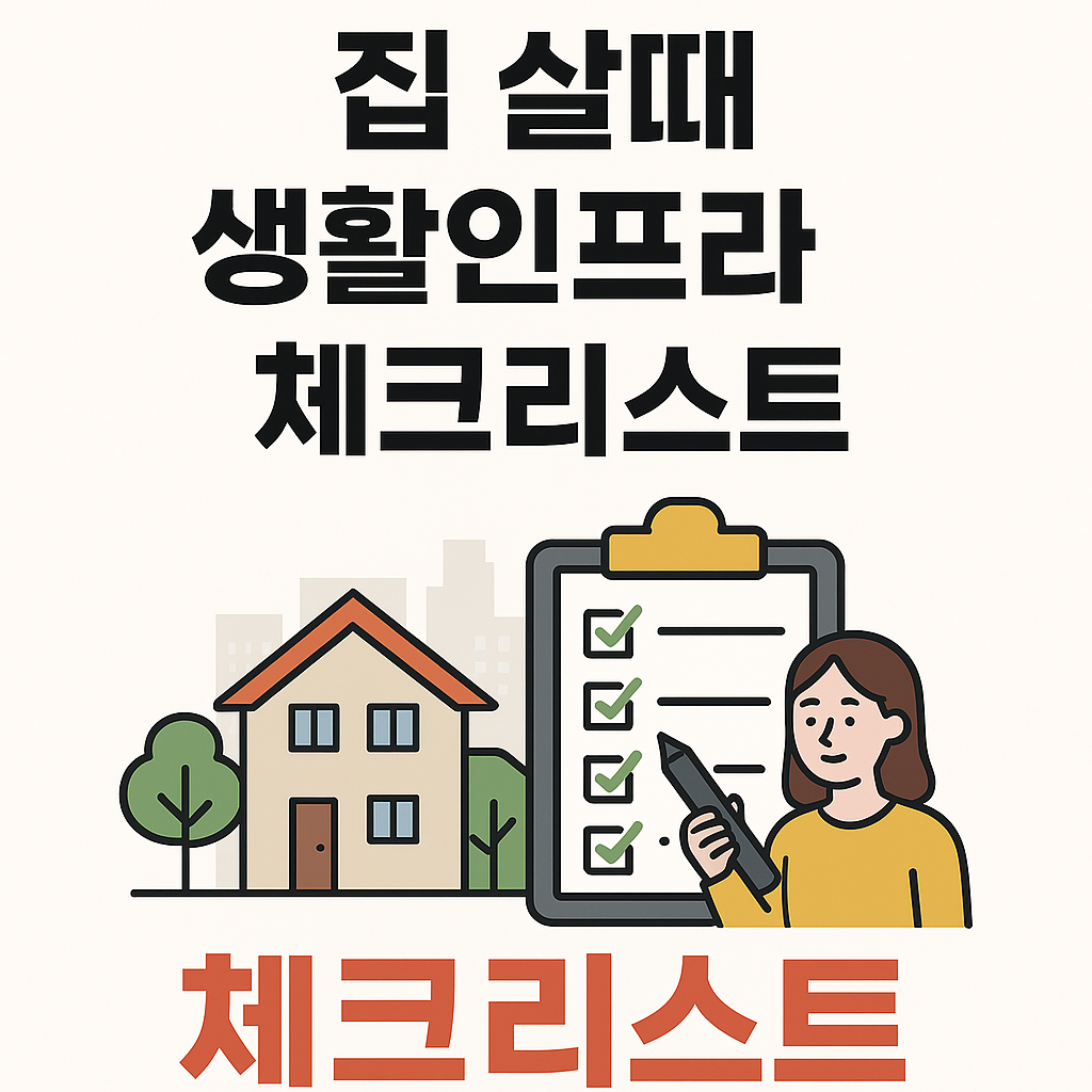 집 살 때 생활 인프라 체크리스트